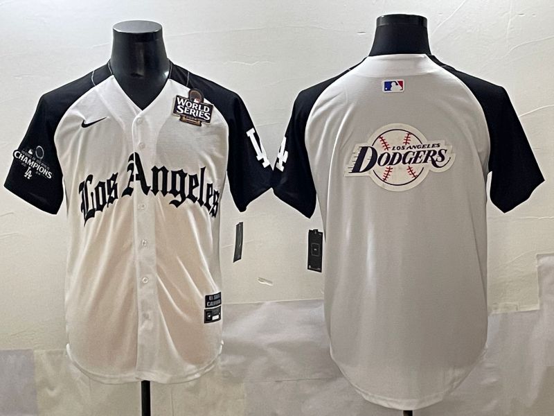 Men 2025 Los Angeles Dodgers Blank White black Five generations Joint Name Nike MLB Jersey style 52634->los angeles dodgers->MLB Jersey